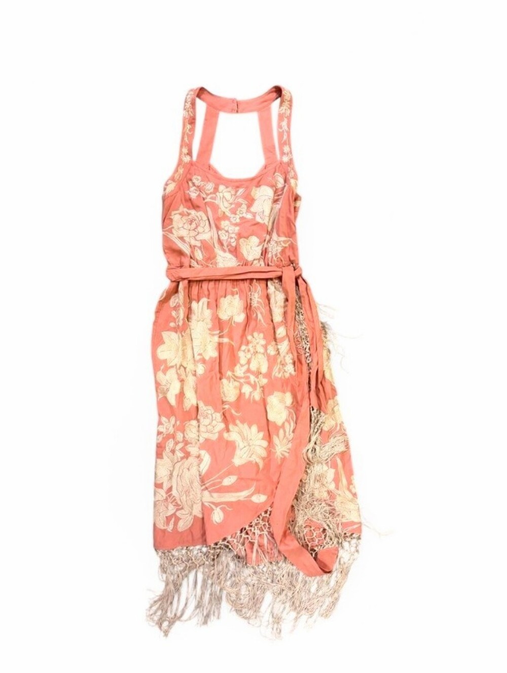Anthropologie Embroidered Fairytale Fringe Midi Dress Princess Enchanted Gypsy 0